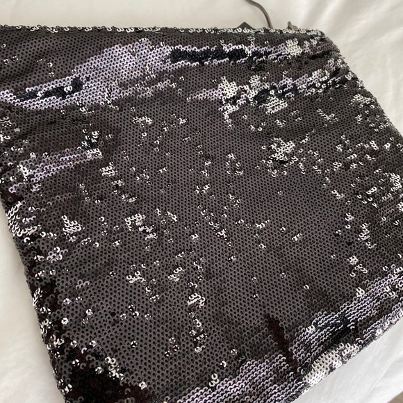 Franchi beaded a-symmetrical black silver clutch - Picture 4 of 12